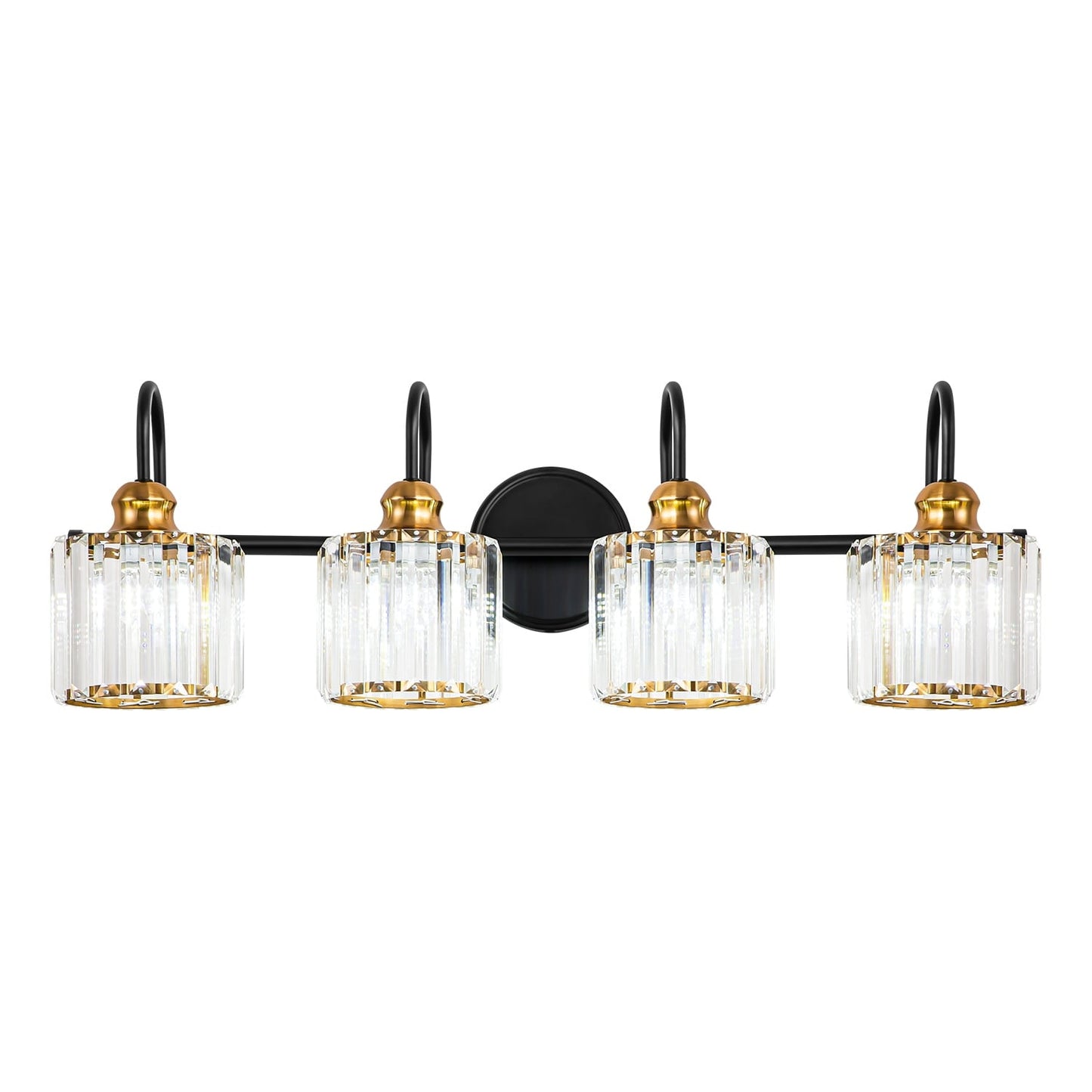 3/4-Light Modern Glam Linear Dimmable Crystal Bathroom Vanity Lights Over Mirror