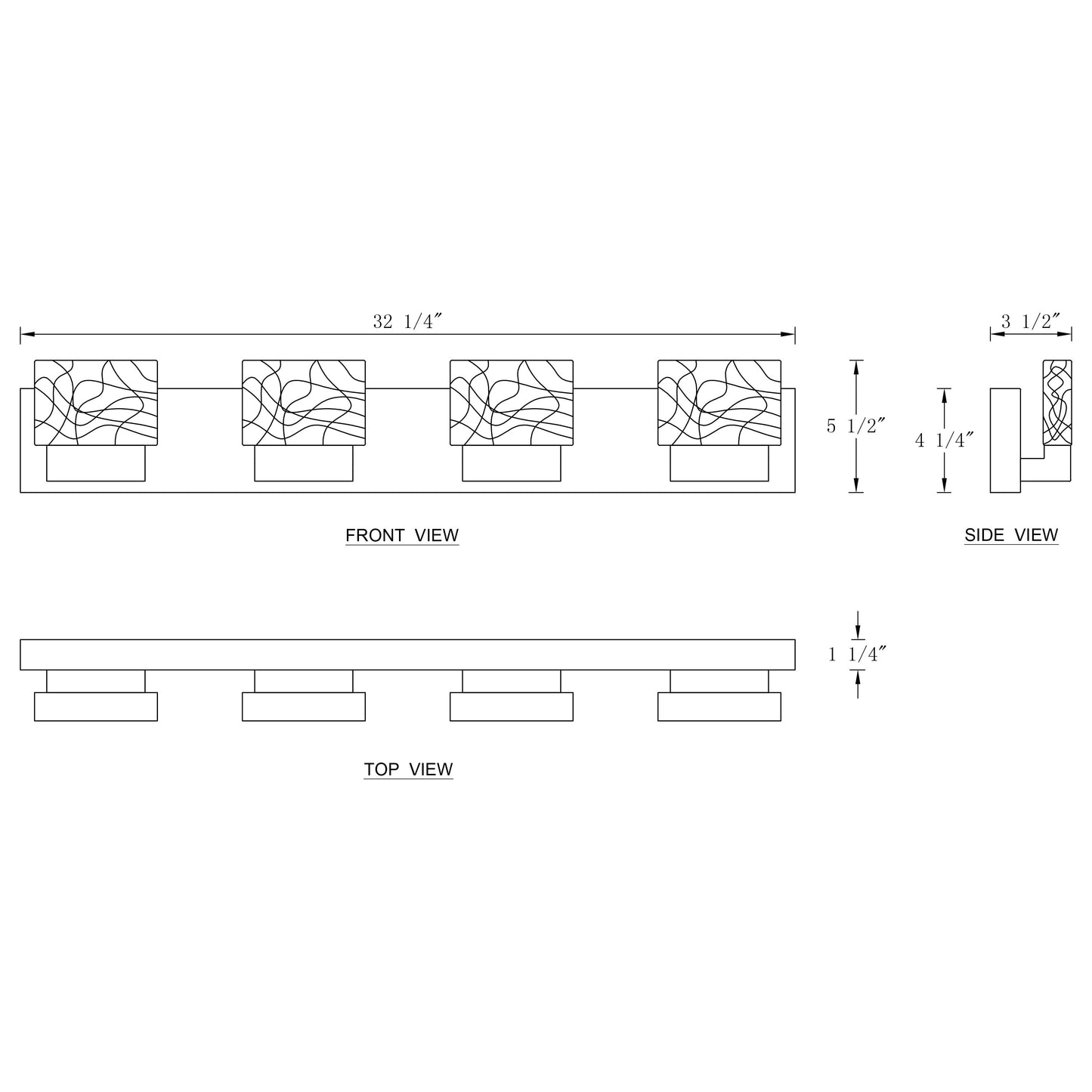 C Cattleya Stainless Steel 3000K Integrated LED Vanity Light with Art Glass Shades - Chrome