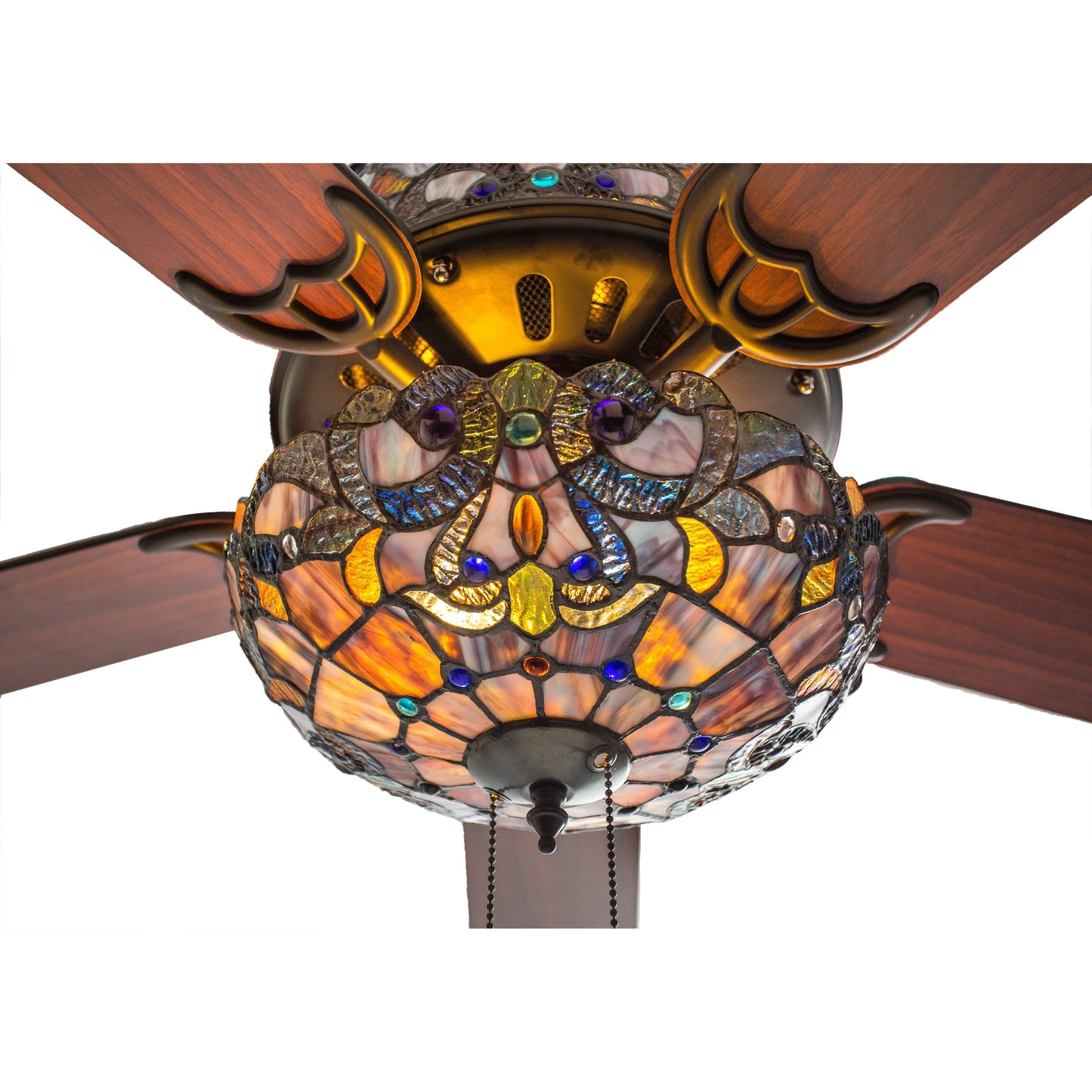 Copper Grove Guasipati 52-inch Tiffany-style Magna Carta Ceiling Fan - 52L x 52W x 16.5
