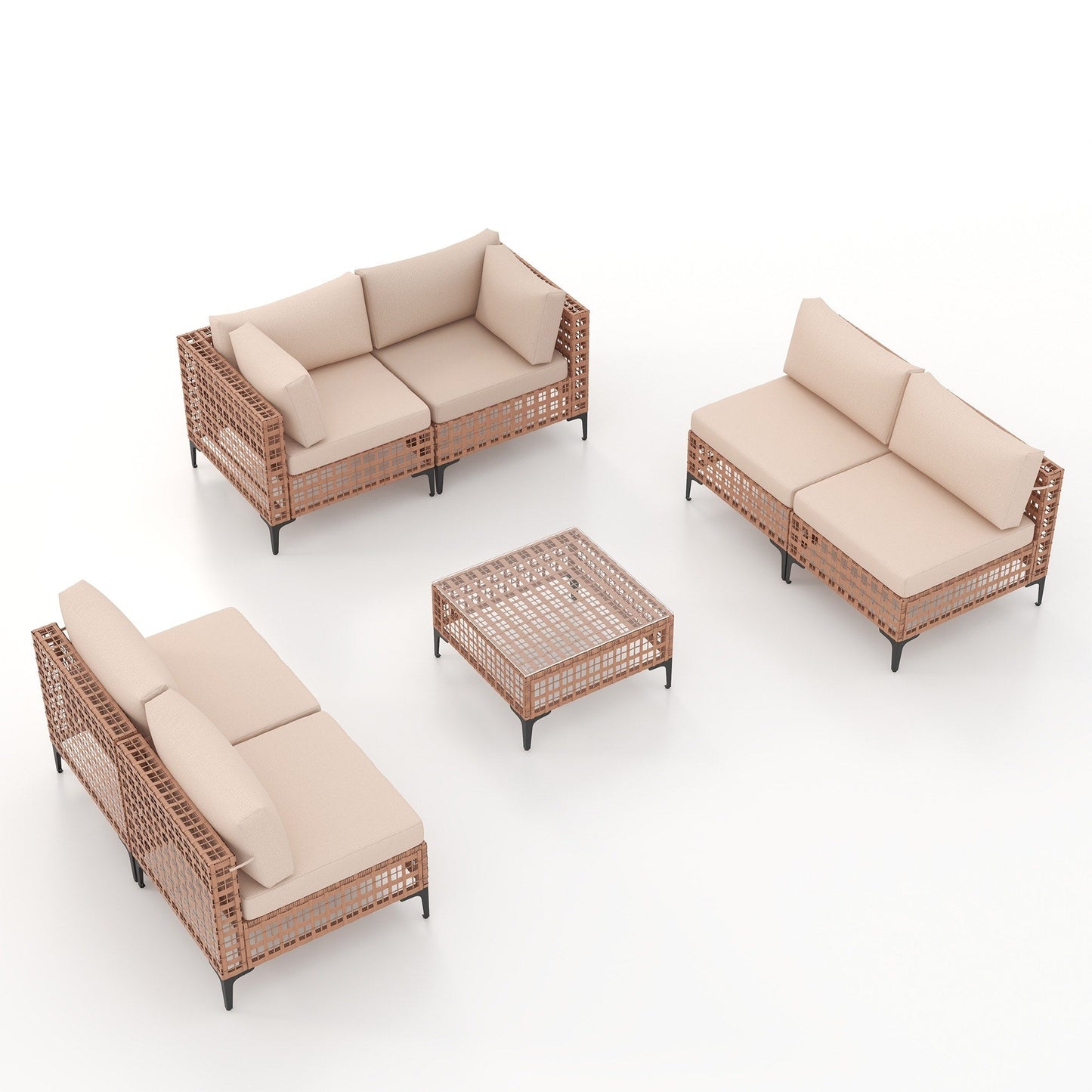 6 - Person Outdoor Sectional Seating Group with Cushions