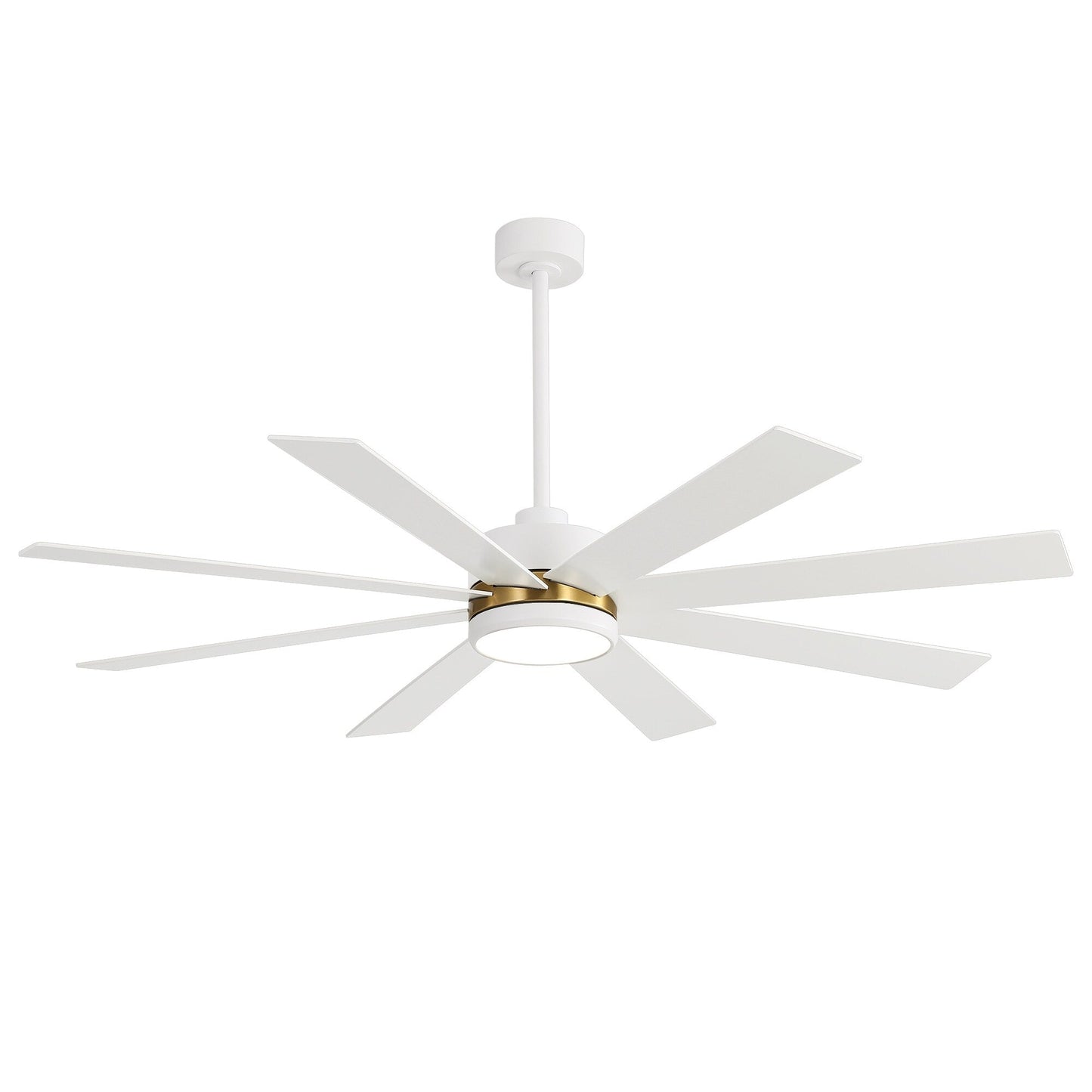 65 Inch 8-Blade Black LED Ceiling Fan with Light and Remote
