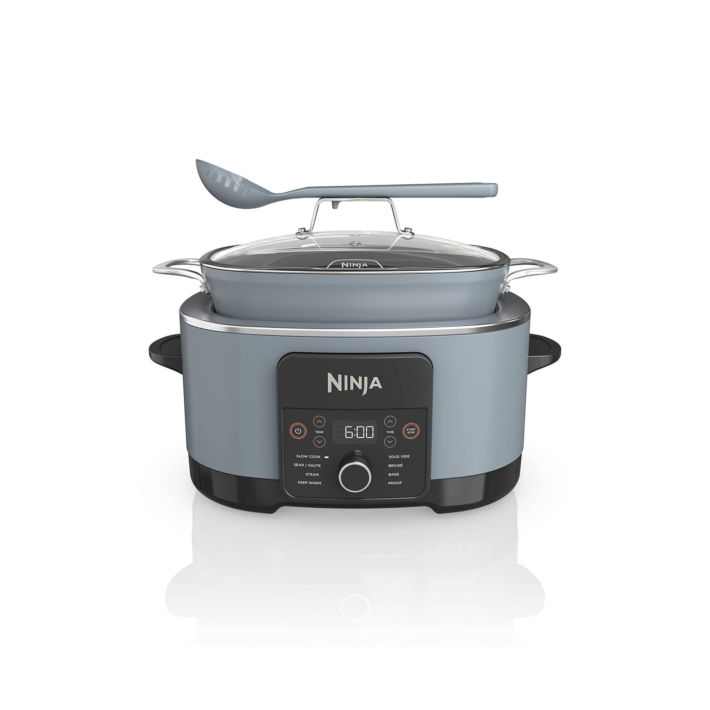 8.5 Quart Multi-Cooker, with 8-in-1 Slow Cooker, Dutch Oven, Steamer, Glass Lid, Integrated Spoon, Oven Safe Pot to 500°F