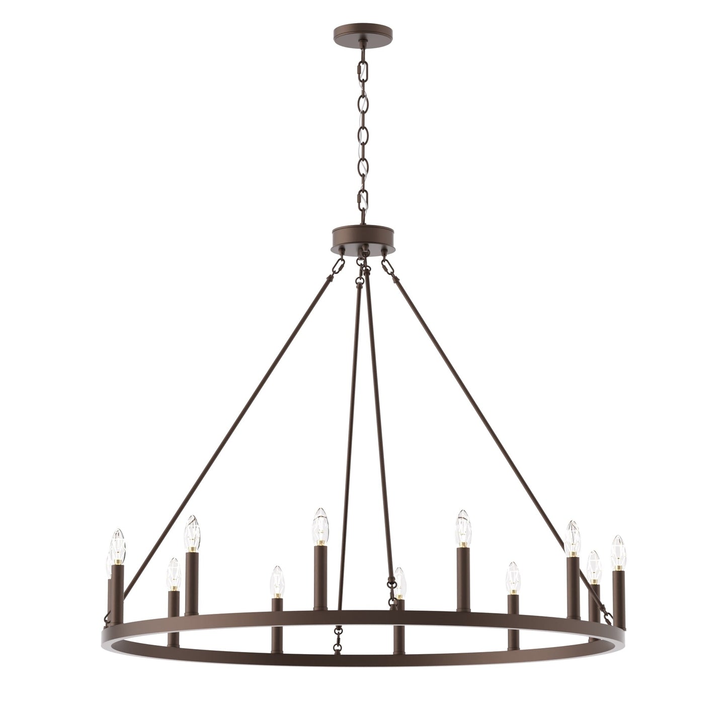 Acroma 12-light Farmhouse 40In Wagon Wheel Chandelier with UL - 40'' D x 138'' H