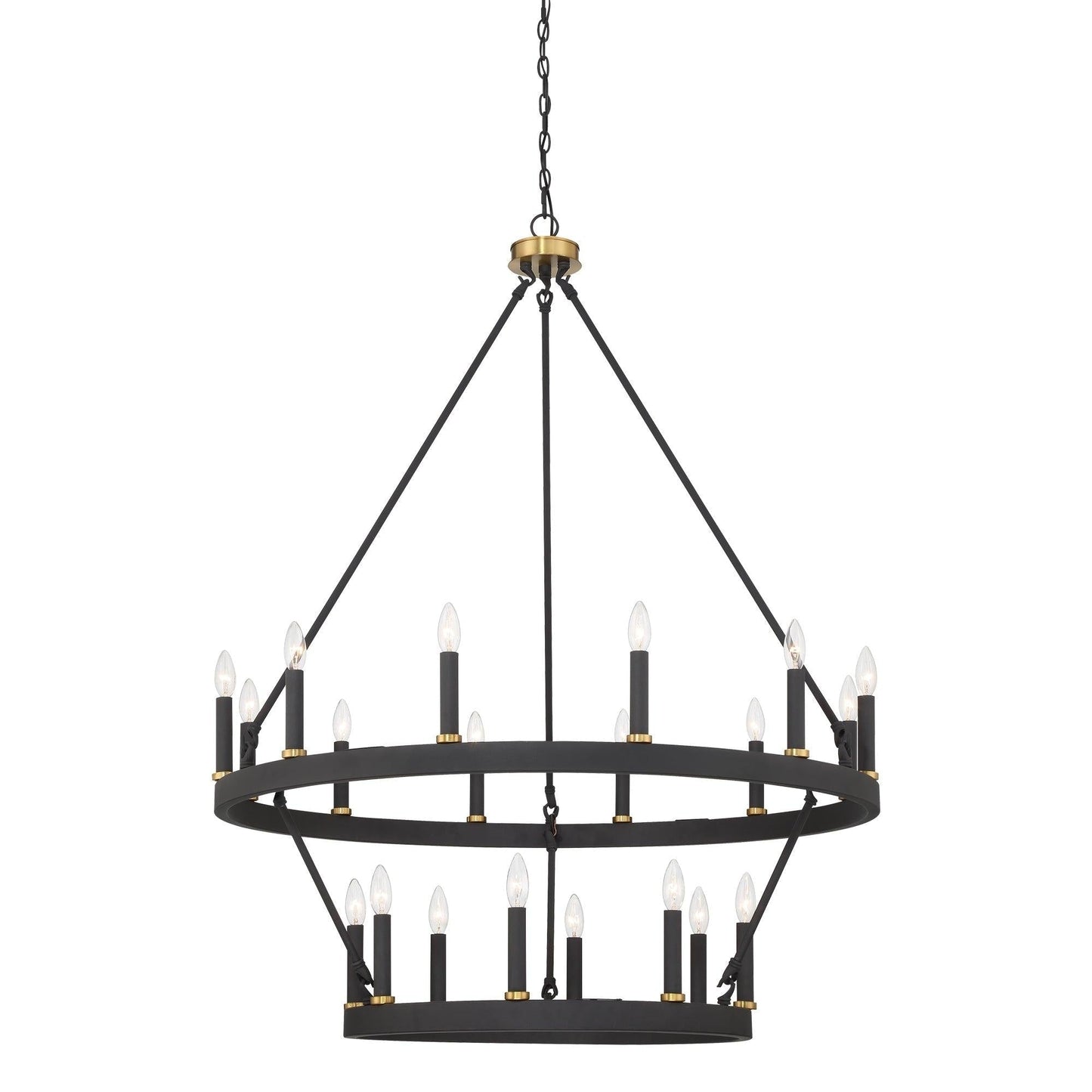 Acroma 20-light Modern Farmhouse 40In Round Wagon Wheel Chandelier with UL