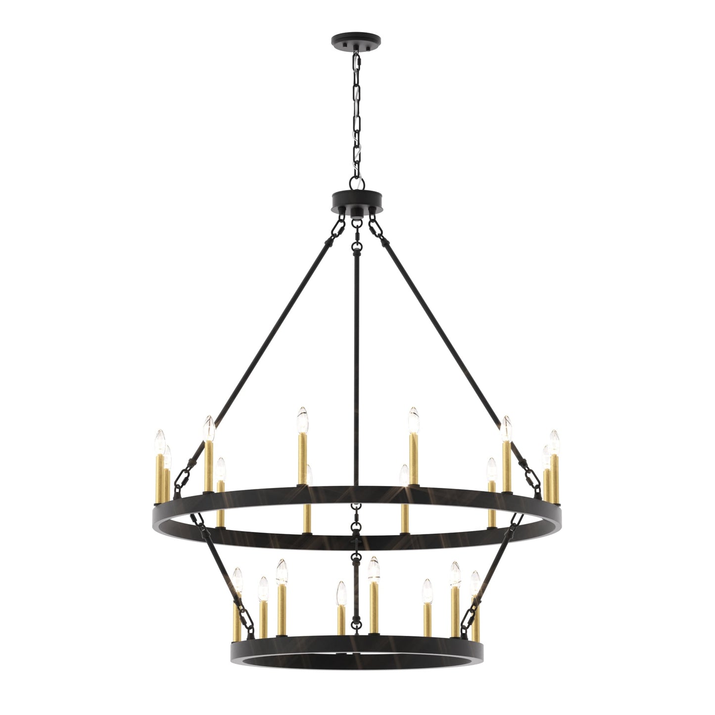 Acroma 20-light Modern Farmhouse 40In Round Wagon Wheel Chandelier with UL