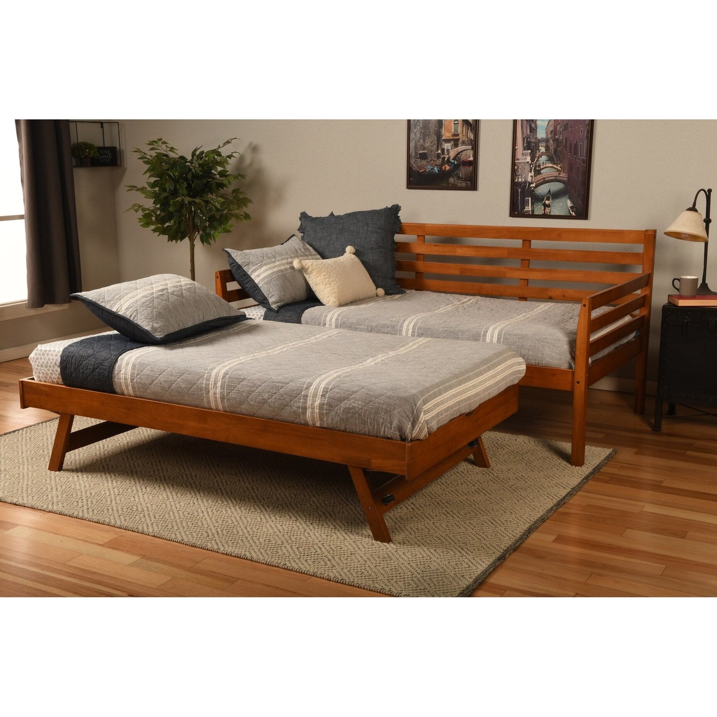 Somette Boho Daybed with Additional Pop Up Bed (Mattresses Not Included)