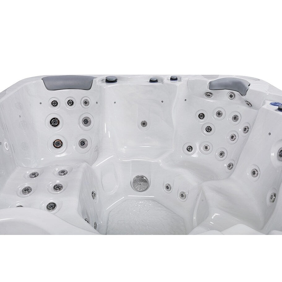 Buenospa Jersey 6 - Person 46 - Jet Hot Tub, Ice White, Gray with Ozone and LED Lights