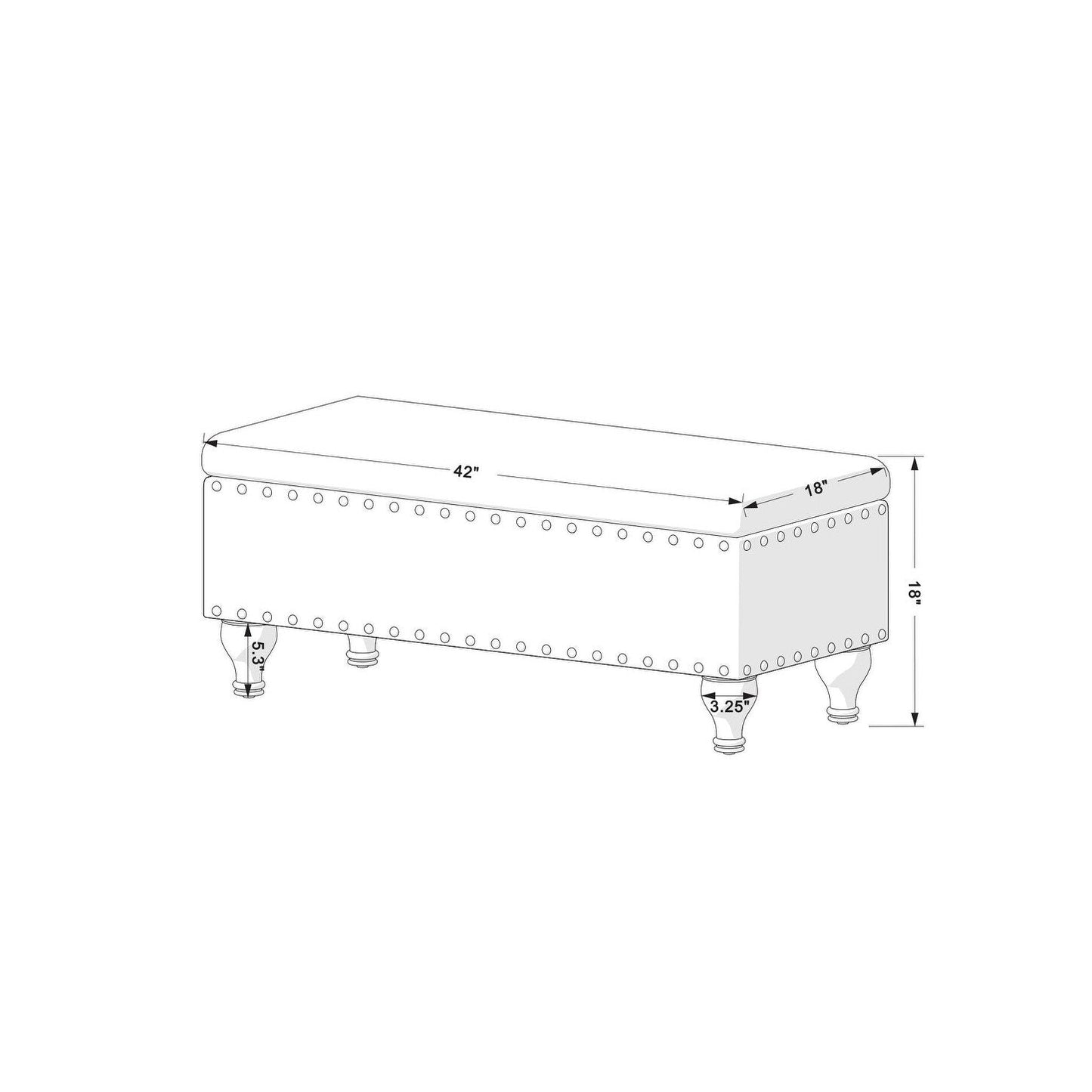 Copper Grove Muscari Upholstered Storage Bench with Nailhead Trim