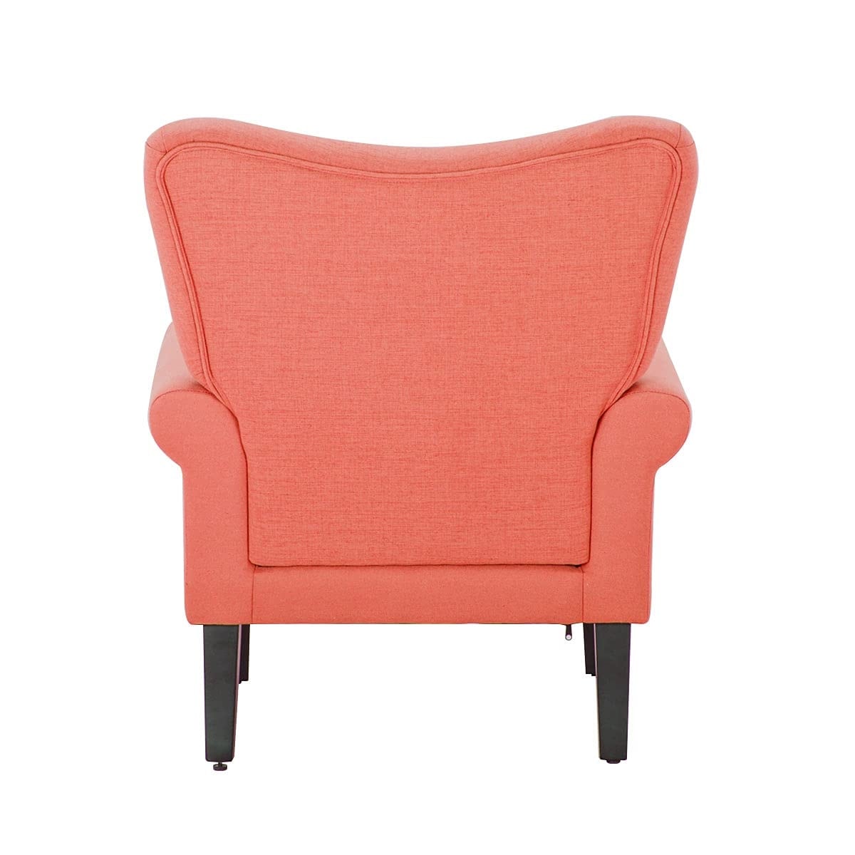 Erommy Modern Accent Chair, High Back Armchair, Upholstered Fabric Button Single Sofa with Wooden Legs for Living Room