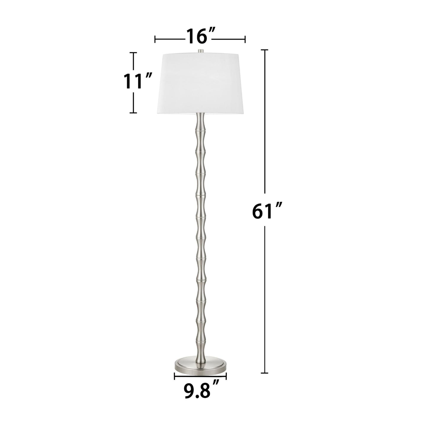 KAWOTI 61'' Floor Lamp with Empire Fabric Shade