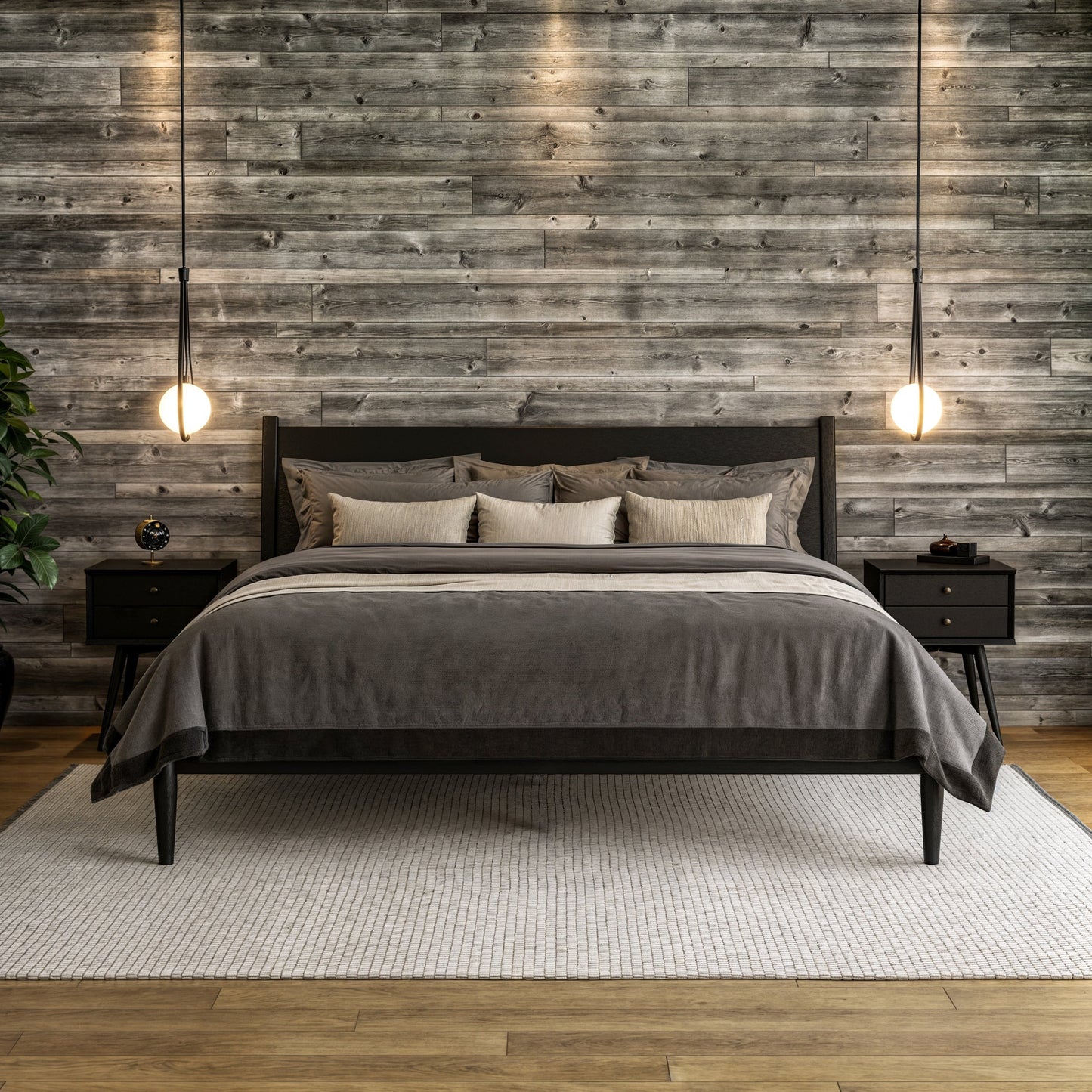 Mid-Century Panel Bed