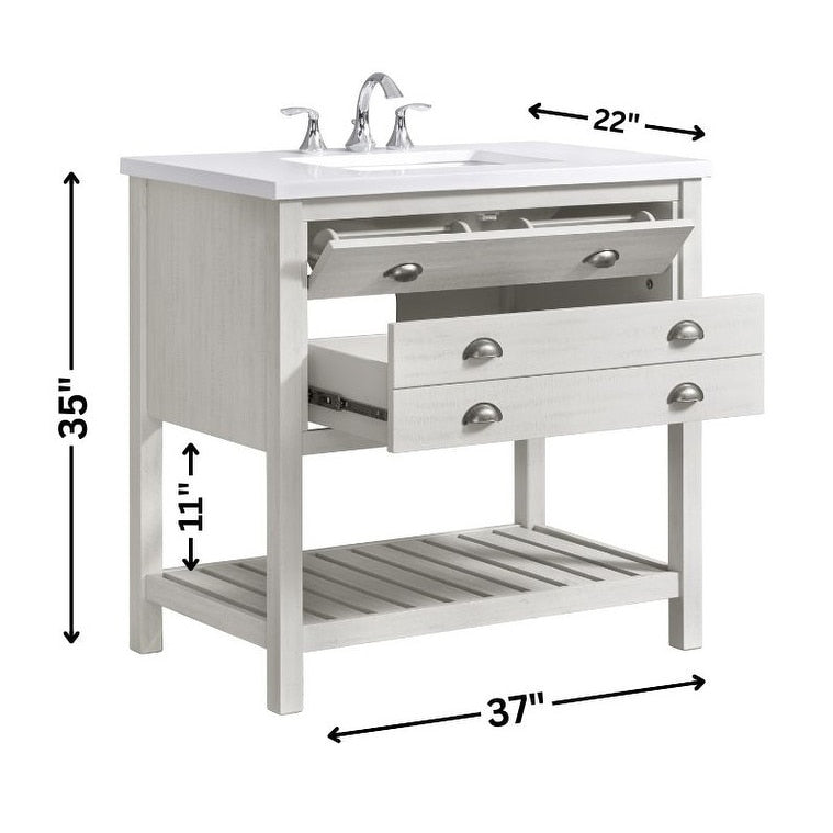 Monterey 37 Farmhouse Single Bathroom Vanity with Top