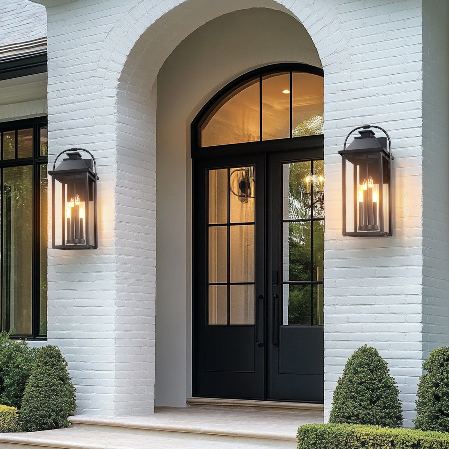 Brits Black Outdoor Wall Lantern Sconce Light