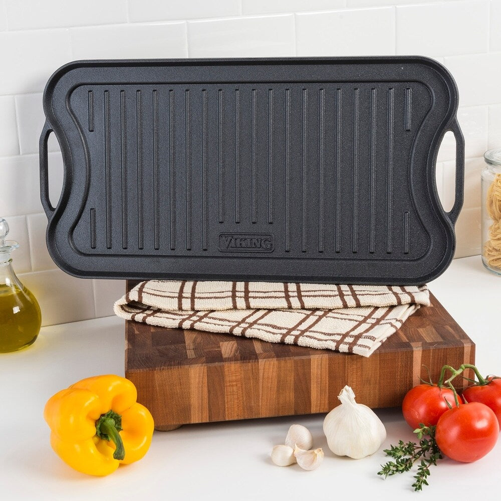Viking Cast Iron 20 Reversable Grill/Griddle Pan (Pre-Seasoned)