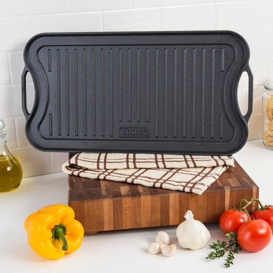 Viking Cast Iron 20 Reversable Grill/Griddle Pan (Pre-Seasoned)