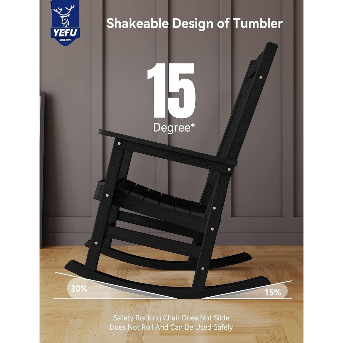 WINSOON All Weather Outdoor Rocking Chair, Set of 2