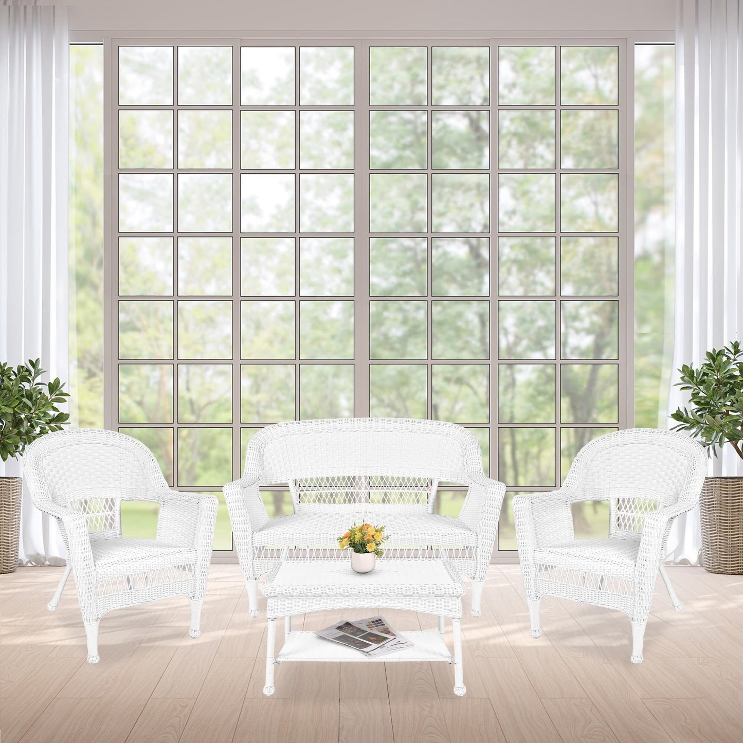 Wicker Patio 4-piece Conversation Set