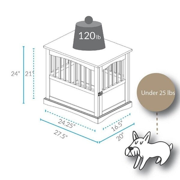 Wooden Pet Crate End Table with Lockable Door