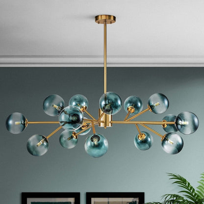 Modern Large Bubble Sputnik Chandelier in Black or Gold for Dining Room