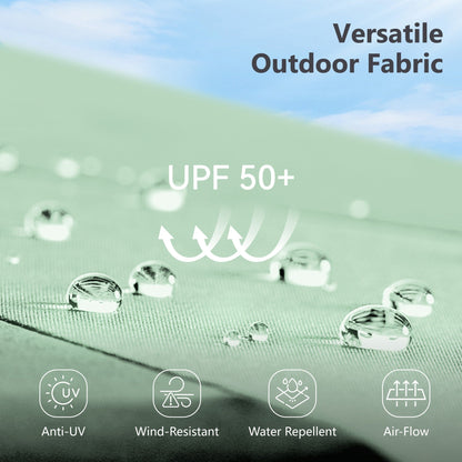 MAISON ARTS 15-foot Rectangular Crank Double-sided Outdoor Market Umbrella Solar LED Lighted Patio Umbrella with Base Included