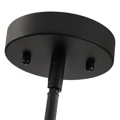 4-Light Rattan Tiered Drum Chandelier Light with Black Canopy - 22'' W