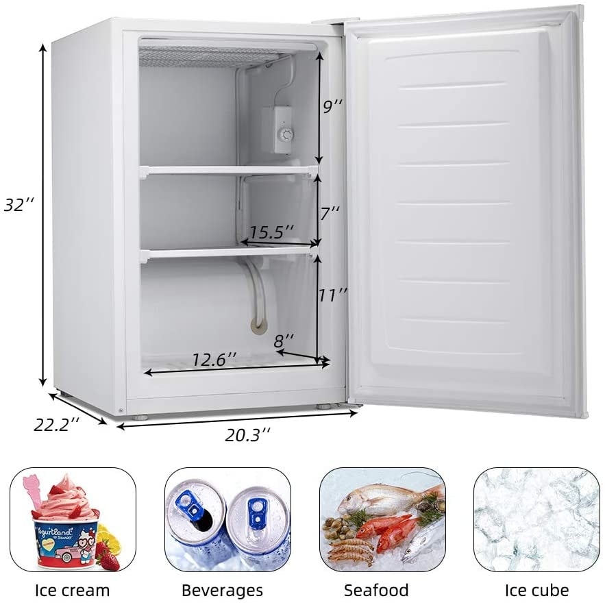 3.0 Cu.ft Compact Upright Freezer with Reversible Single Door