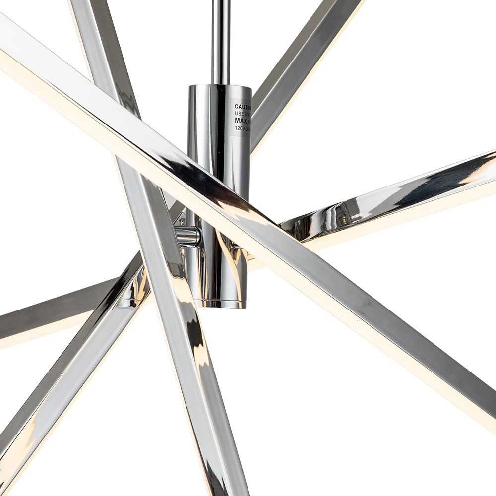 Black/ Gold Modern Aluminum LED Chandelier Linear Sputnik Ceiling Pendant Light for Living/ Dining Room/ Kitchen