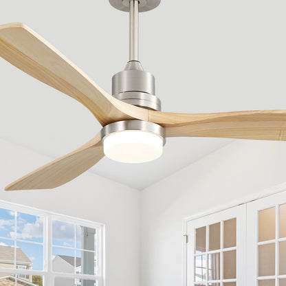 48 and 52 Integrated LED Ceiling Fan with Light and Remote, Reversible DC Motor