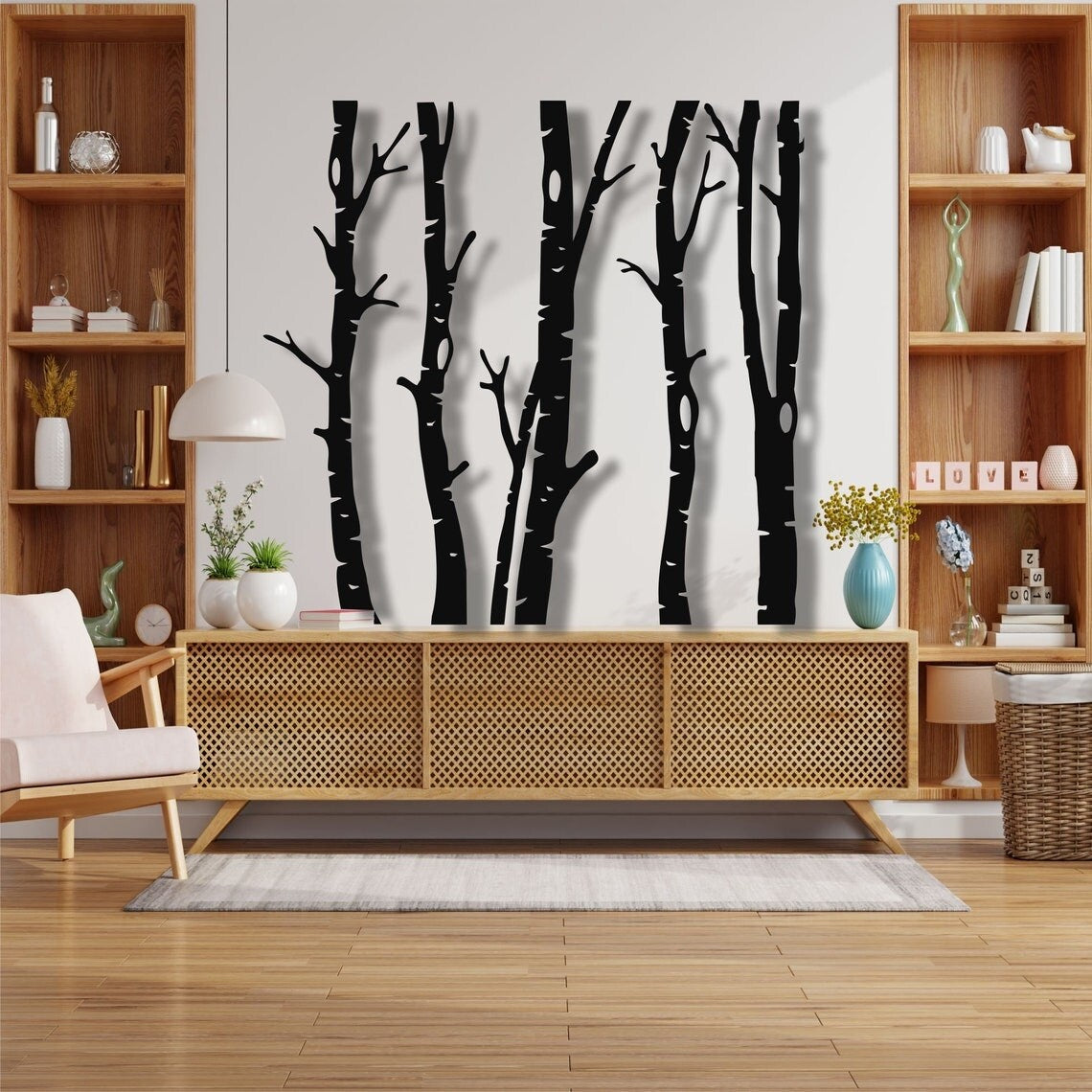5 Dry Tree Metal Wall Decor for Home and Outside