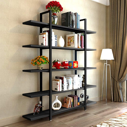 5-Tier Bookshelf, Vintage Industrial Style Bookcase