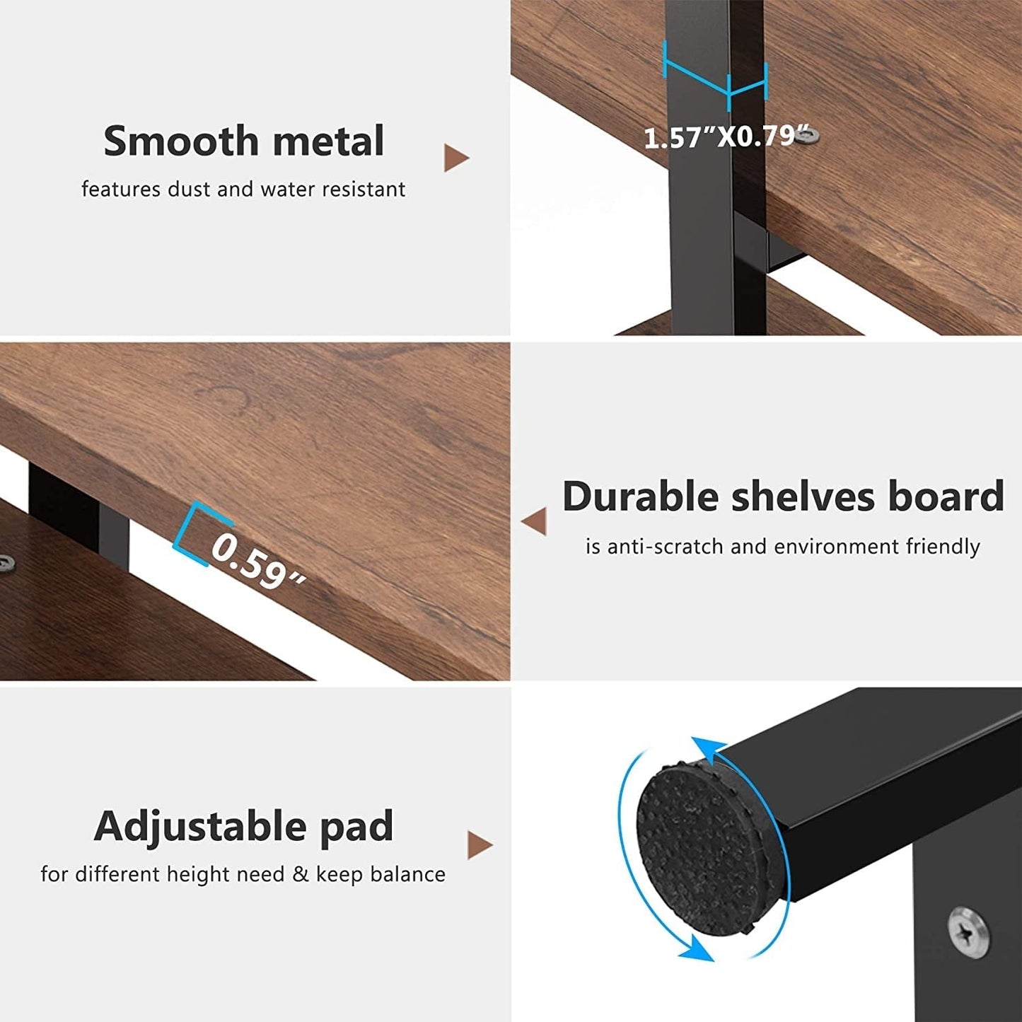 5-Tier Bookshelf, Vintage Industrial Style Bookcase