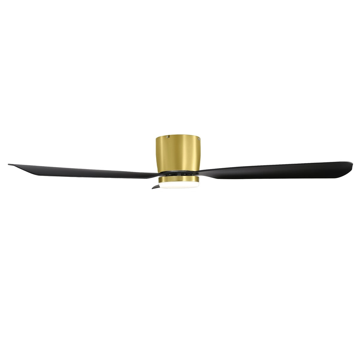 52 Inch Black/White Flush Mount LED Ceiling Fan with Lights Remote(3-Blade)