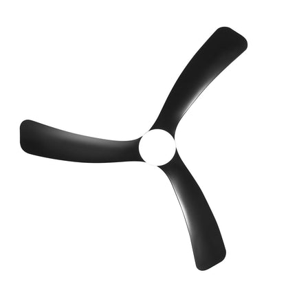 52 Inch Black/White Flush Mount LED Ceiling Fan with Lights Remote(3-Blade)