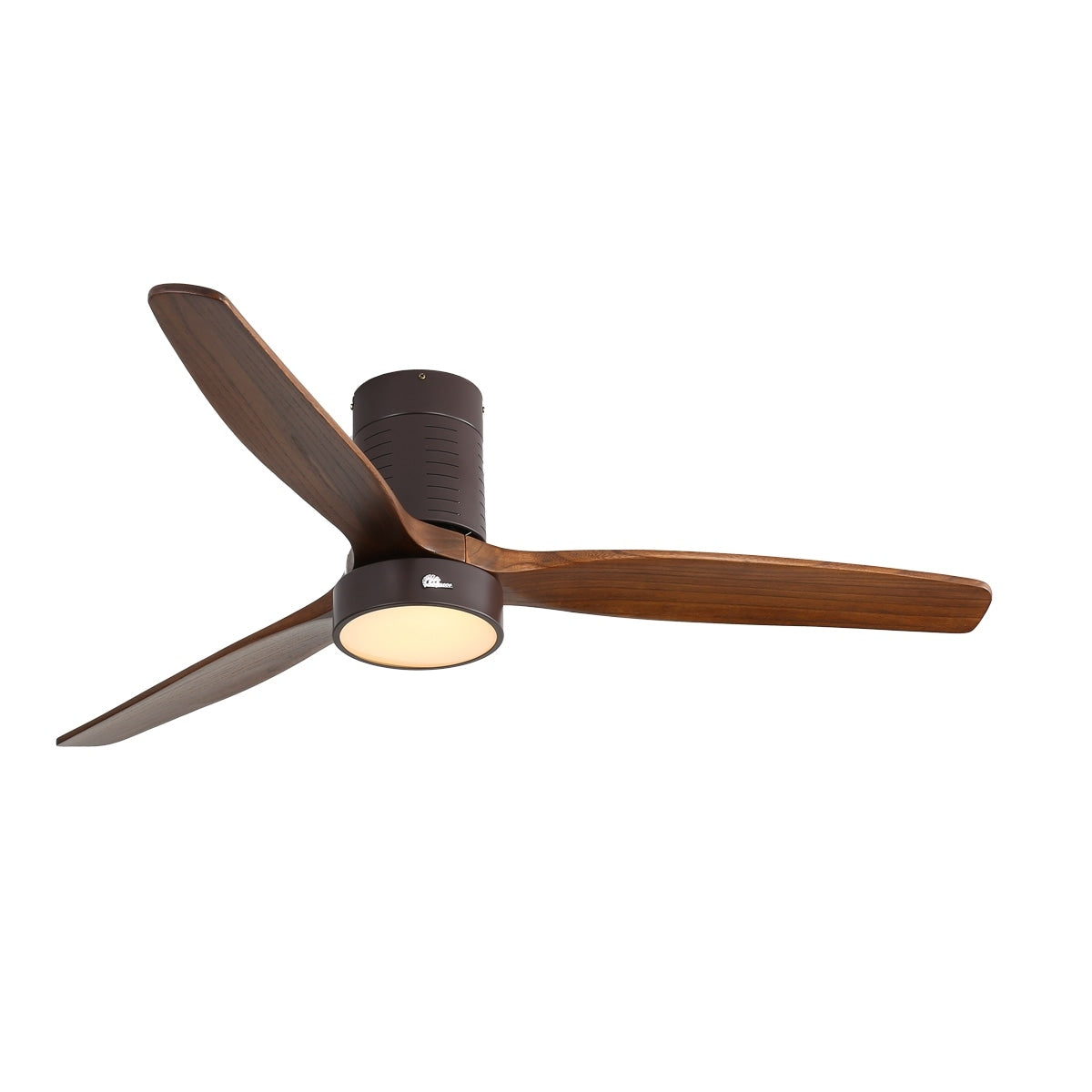 52 Inch Farmhouse Style Flush Mount Ceiling Fan with Light and Remote Control, Reversible DC Motor
