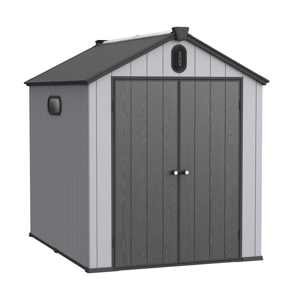 6 ft x 4 ft/6 ft x 8 ft/8 ft x 6 ft/8 ft x 10 ft All-Weather Resin Outdoor Plastic Storage Shed w/Floor, Spire Tool Shed