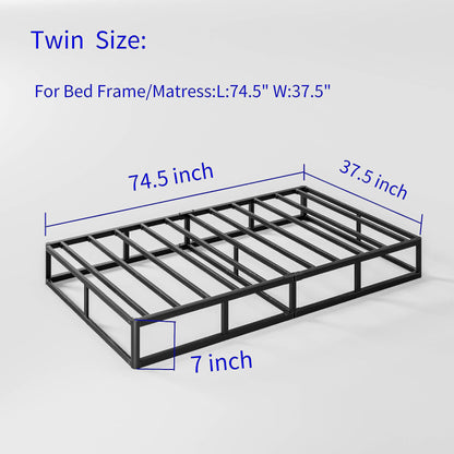 FSCHOS 7 Inch Metal Box Spring, Basics Mattress Foundation, No Legs