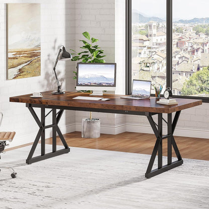 70.8-Inch Executive Desk, Large Computer Office Desk Workstation