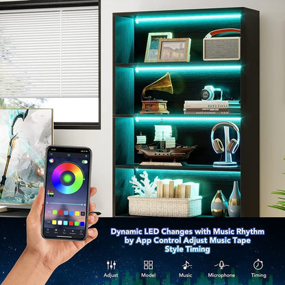 70.8 Inches Tall Bookcase and Bookshelf, 5-Tier Large Bookcases - 11.81D x 31.5W x 70.87H