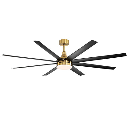 72 Large Ceiling Fans with LED Light Remote Control-8 Blade - 72 Inch