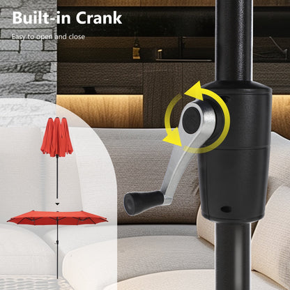 MAISON ARTS 8 PCS Patio Dining Set with 13ft Patio Umbrella