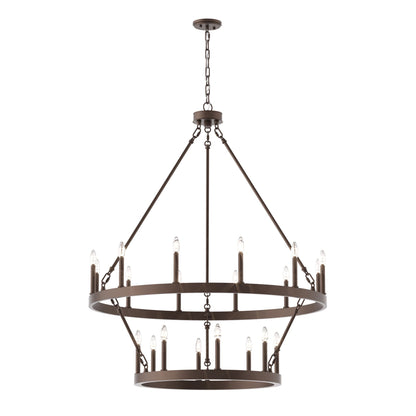 Acroma 20-light Modern Farmhouse 40In Round Wagon Wheel Chandelier with UL