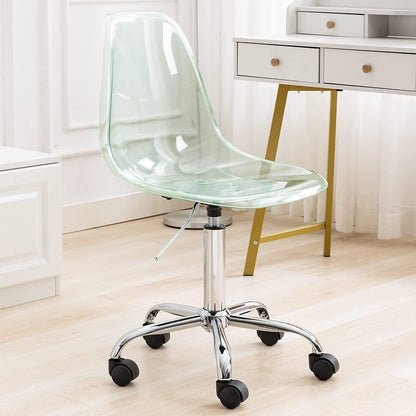 Acrylic Swivel adjustable height Armless Home office Rolling Chair