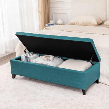 Adeco 50 Bonded Leather Storage Ottoman Bench
