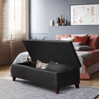 Adeco 50 Bonded Leather Storage Ottoman Bench