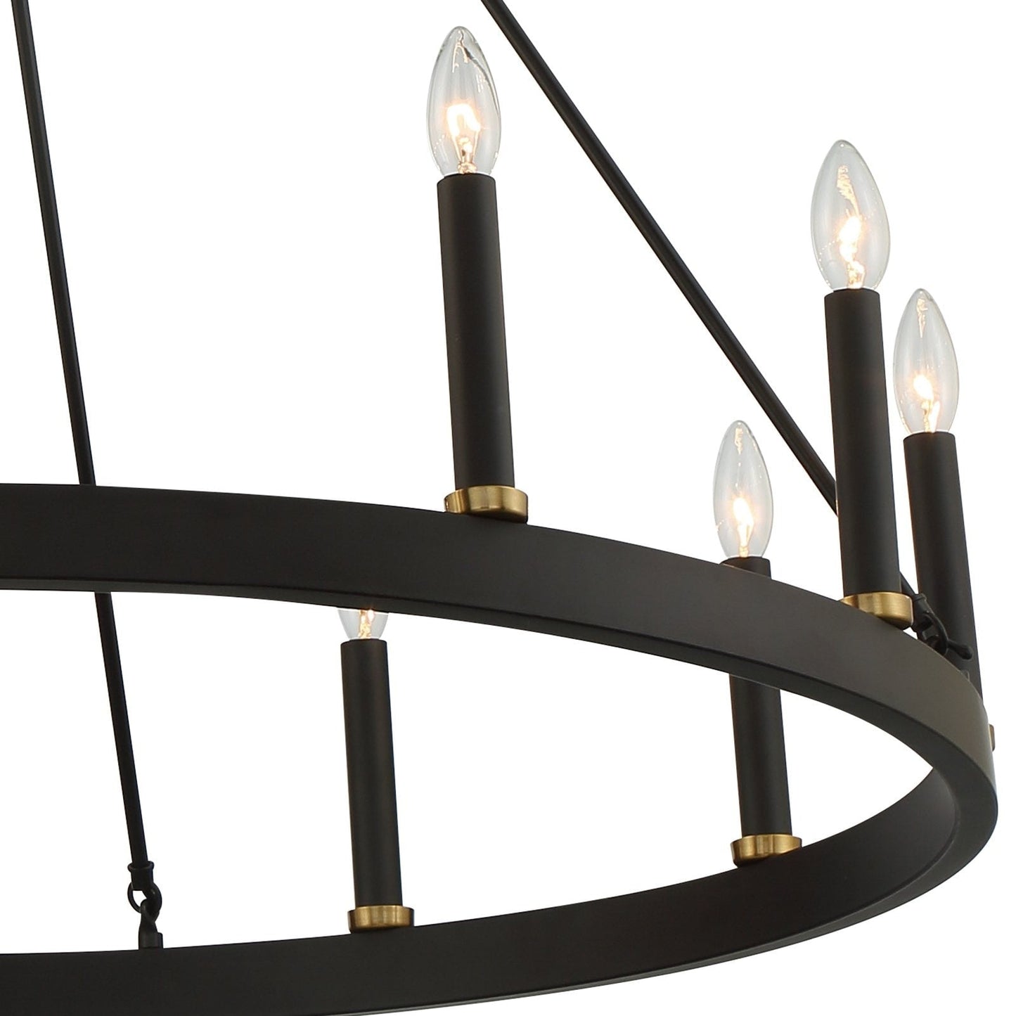 Acroma 12-light Farmhouse 40In Wagon Wheel Chandelier with UL - 40'' D x 138'' H