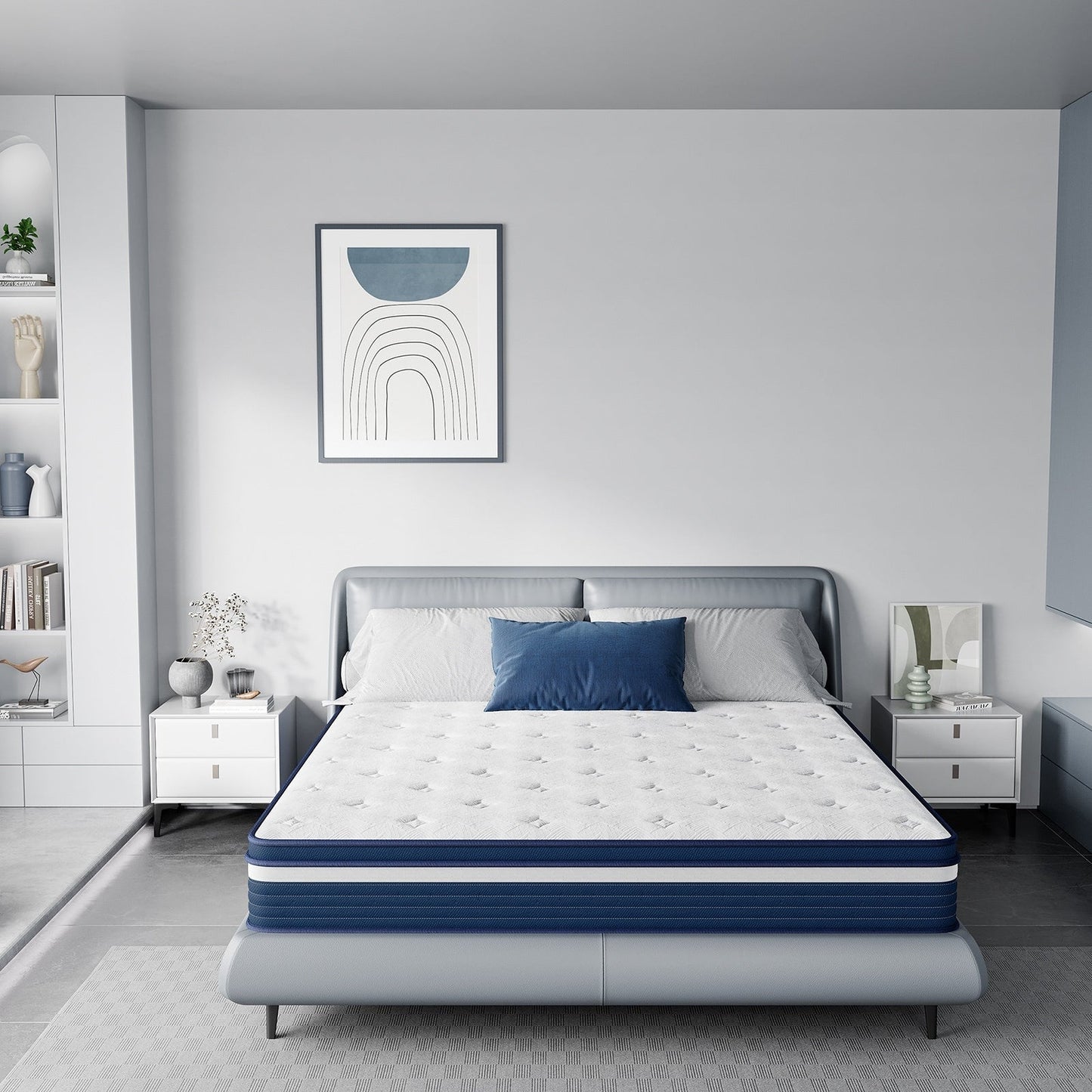 SweDrea 10in. Innerspring Hybrid Pressure Relief and Cooling Plush Mattress with CertiPUR-US, SGS and OEKO-TEX Certified