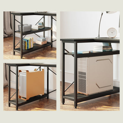 Small L Shaped Desk with Storage Shelves Corner Computer Desk