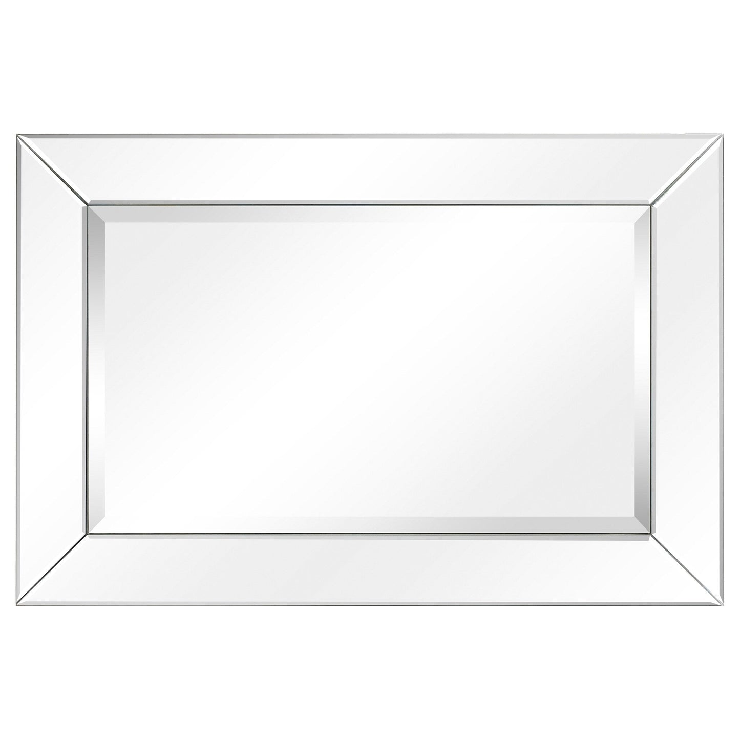 Beveled Rectangular Clear HD Wall Mounted Mirror for Bathroom, Vanity, Bedroom Mirrors, 3 sizes