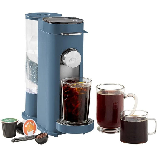 Blue Single-Serve Coffee Maker, K-Cup Compatible, 56oz Reservoir, 6-24oz Brew Sizes, Compact