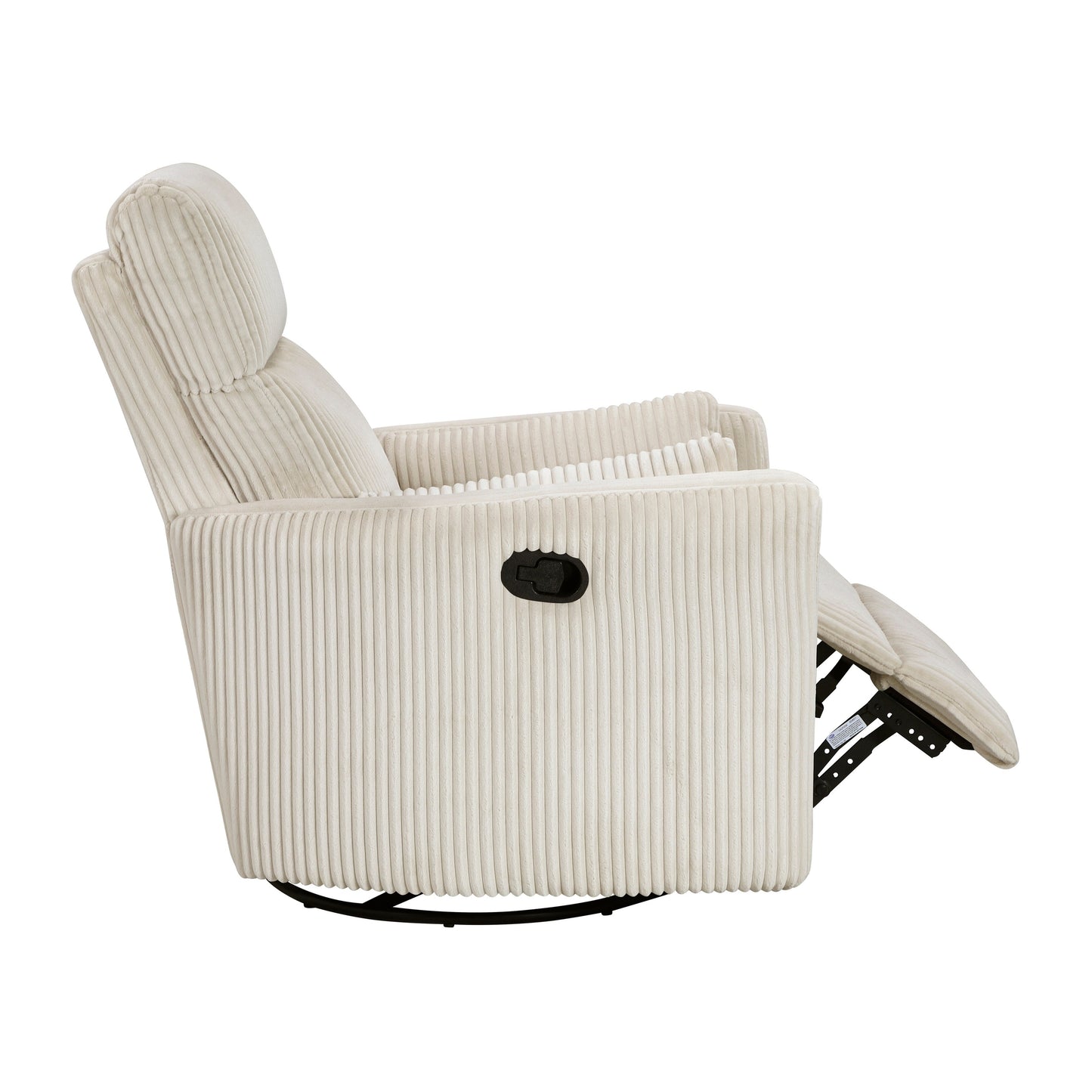 Braidy Corduroy Swivel Glider Manual Reclining Chair